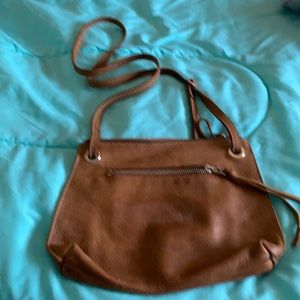 Leather Roots cross body purse